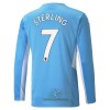 Officiële Voetbalshirt Manchester City Raheem Sterling 7 Thuis 2021-22 Lange Mouw - Heren